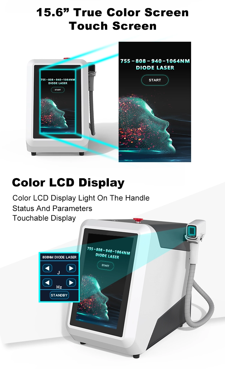 Professional diode laser hair removal machine with touchscreen display. - HUIMAIN