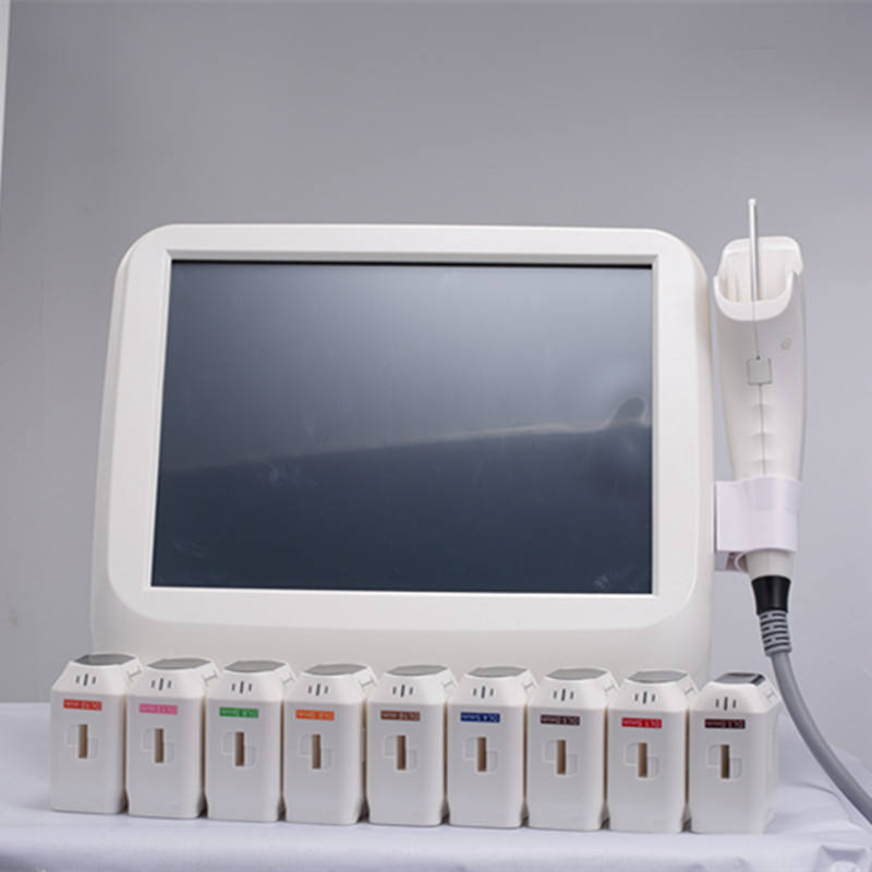 HIFU skin tightening machine with different cartridges.