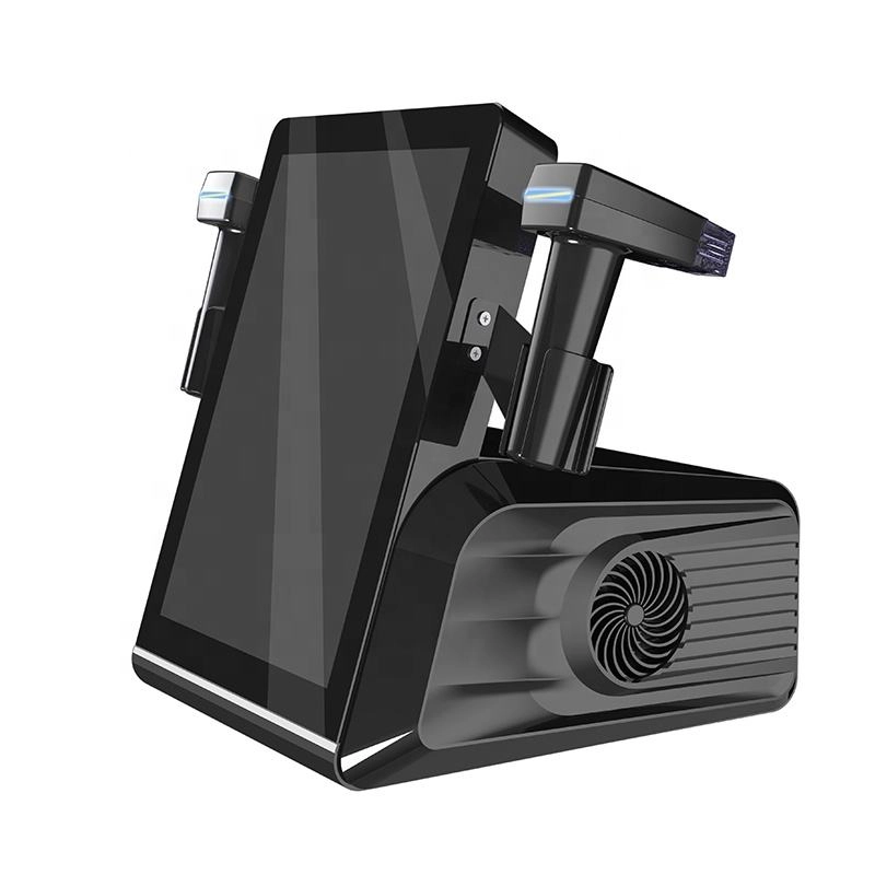 Black facial recognition device with screen and sensors. - HUIMAIN