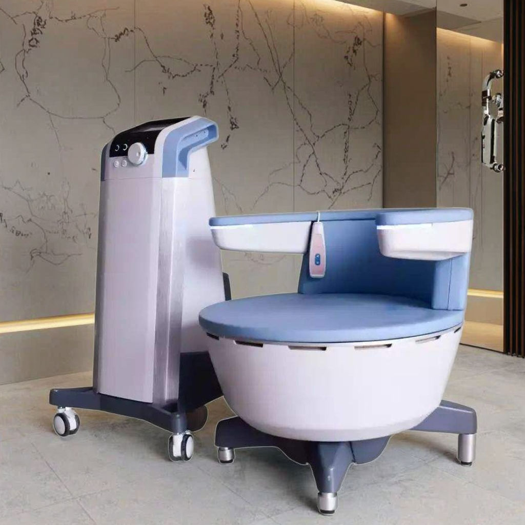 Ergonomic pelvic floor chair with electromagnetic energy for effective pelvic therapy. Ergonomic pelvic floor chair with electromagnetic energy for effective pelvic therapy.