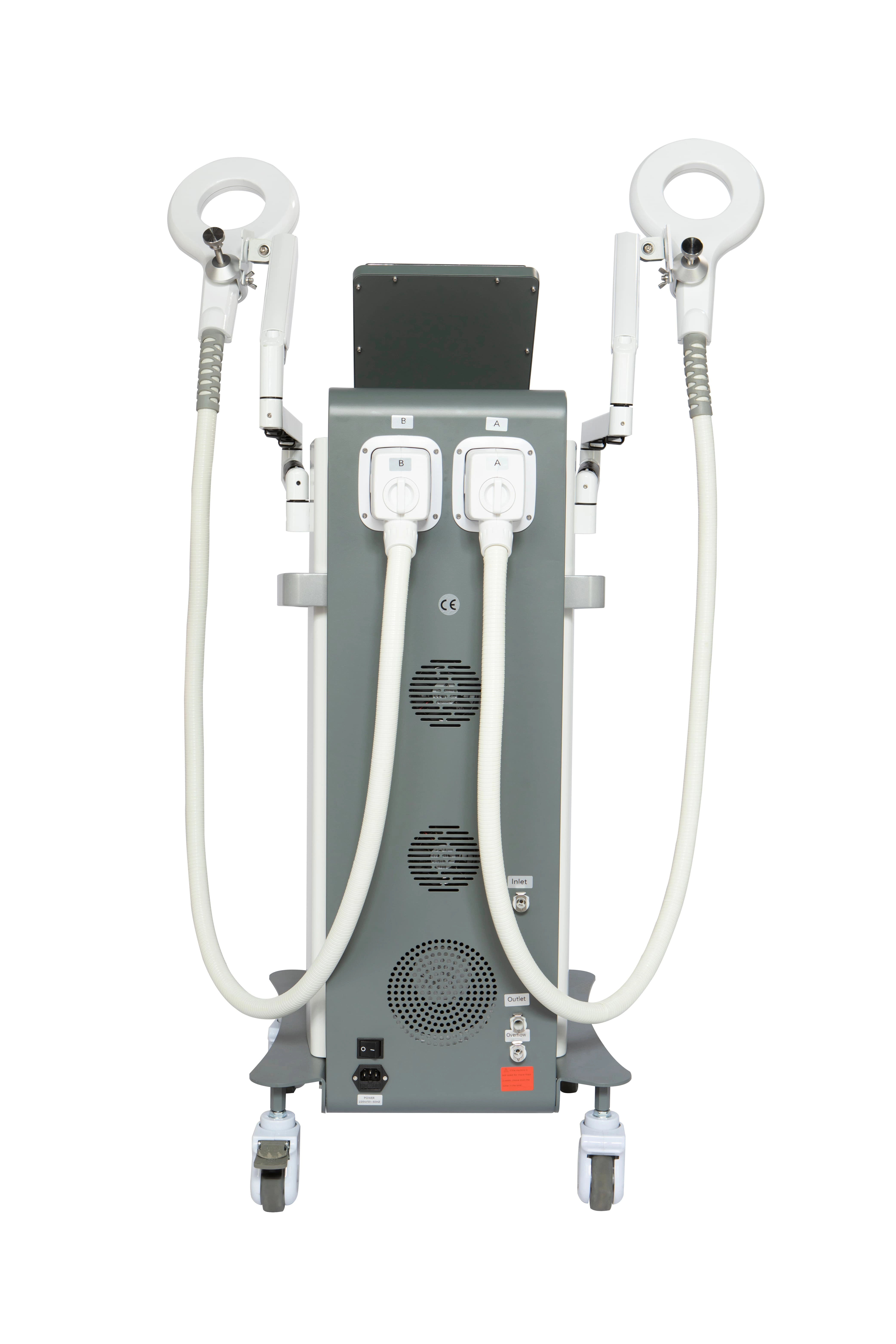 Rear view of a portable cryolipolysis machine with dual handles. - HUIMAIN