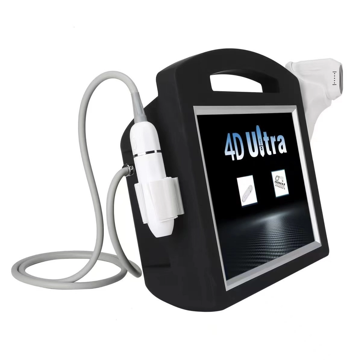 4D Ultra HIFU machine with display screen and applicators. - HUIMAIN