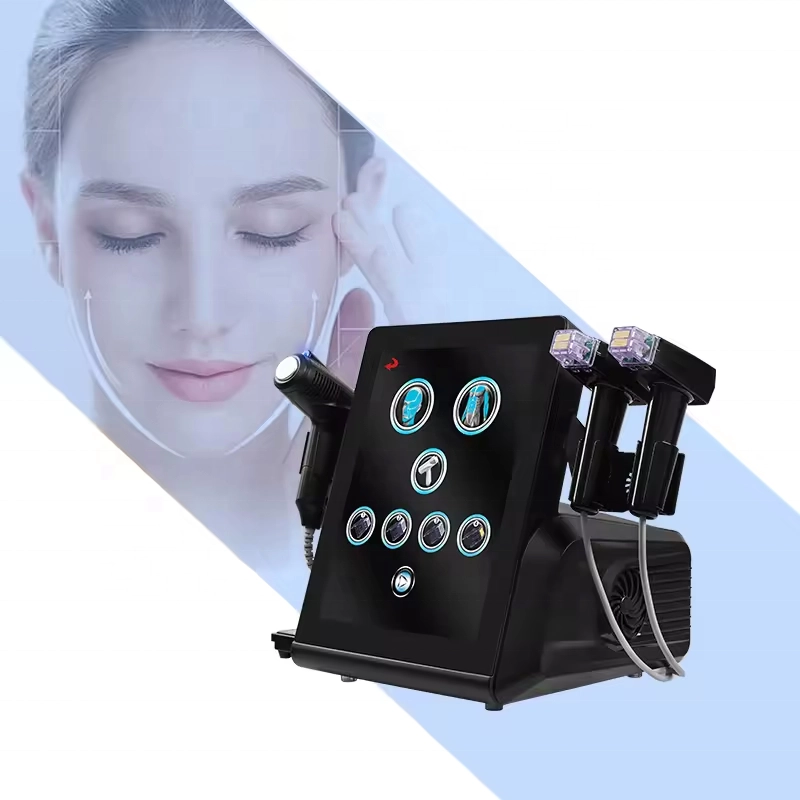 Professional facial contouring and rejuvenation device with applicator tools and touchscreen controls. - HUIMAIN