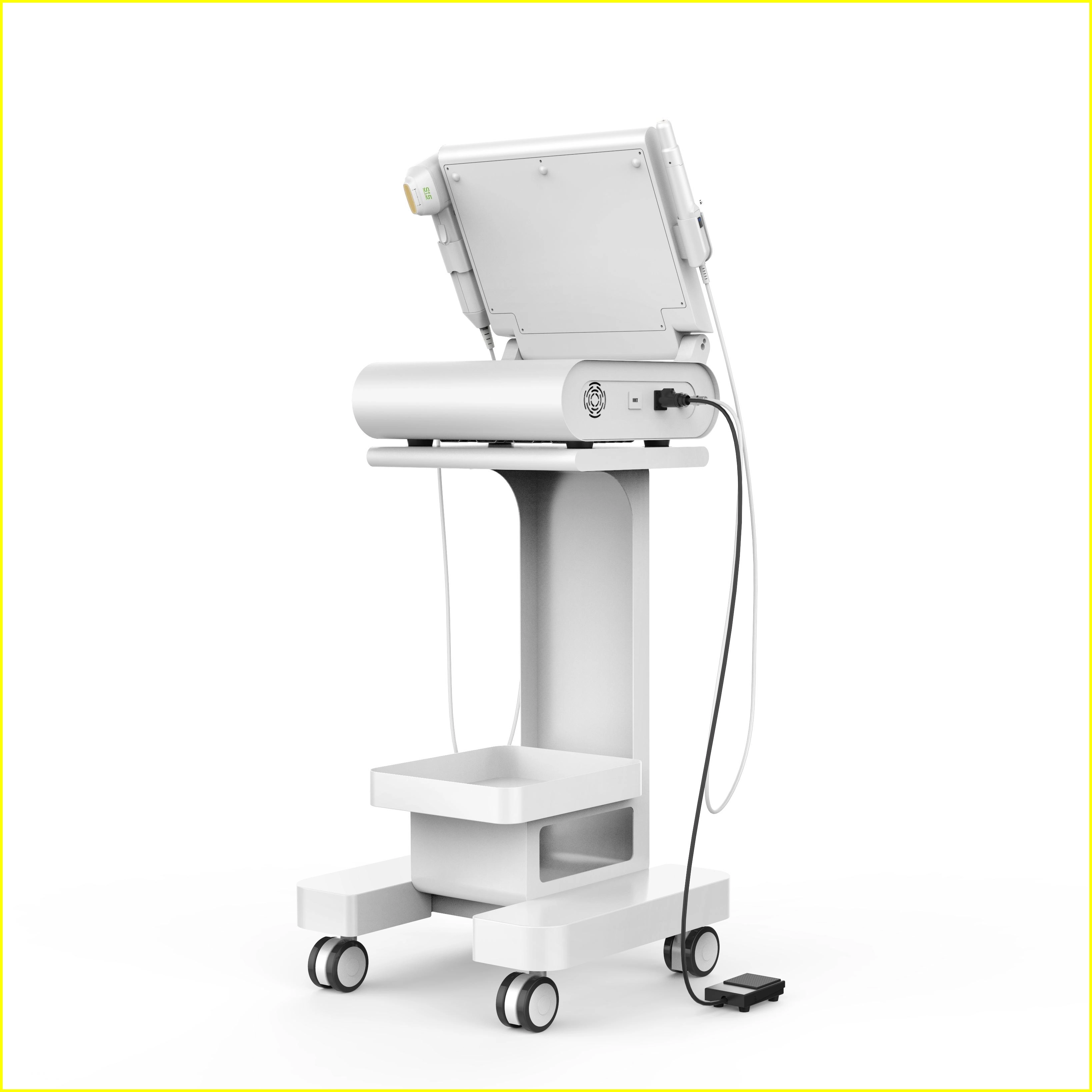 White portable ultrasound device on a rolling stand. - HUIMAIN