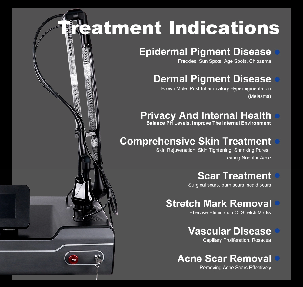 Medical laser machine and a list of treatable skin conditions. - HUIMAIN