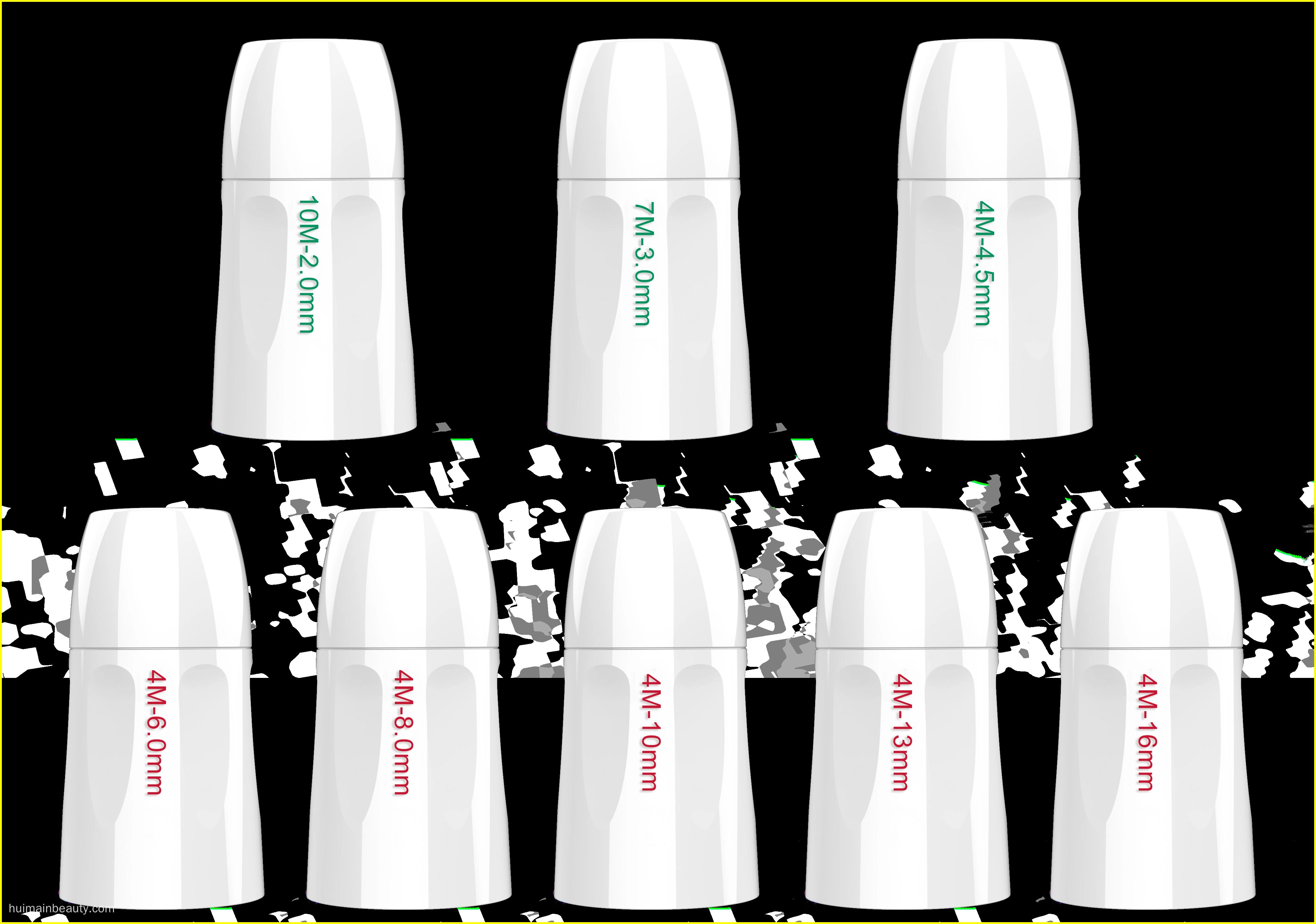 Different cartridges of 4-in-1 Cryo HIFU machine. - HUIMAIN