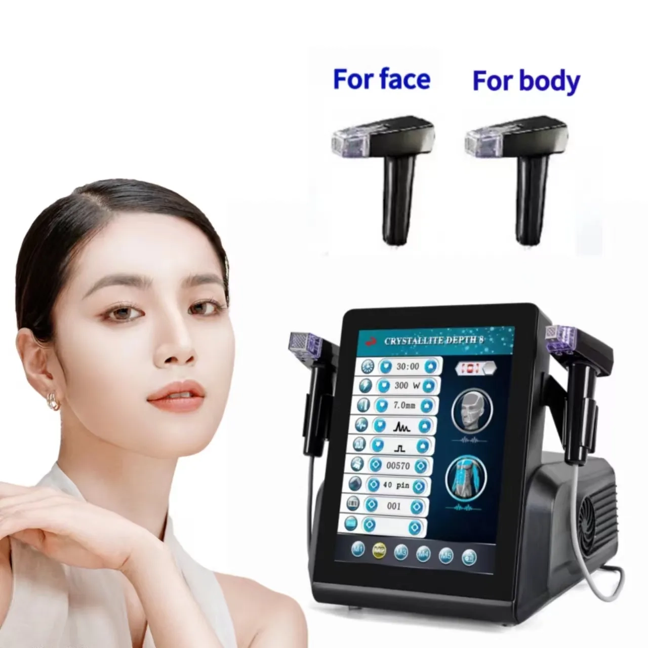 Crystallite Depth 8 Fractional RF Microneedling Device for face and body treatment. - HUIMAIN