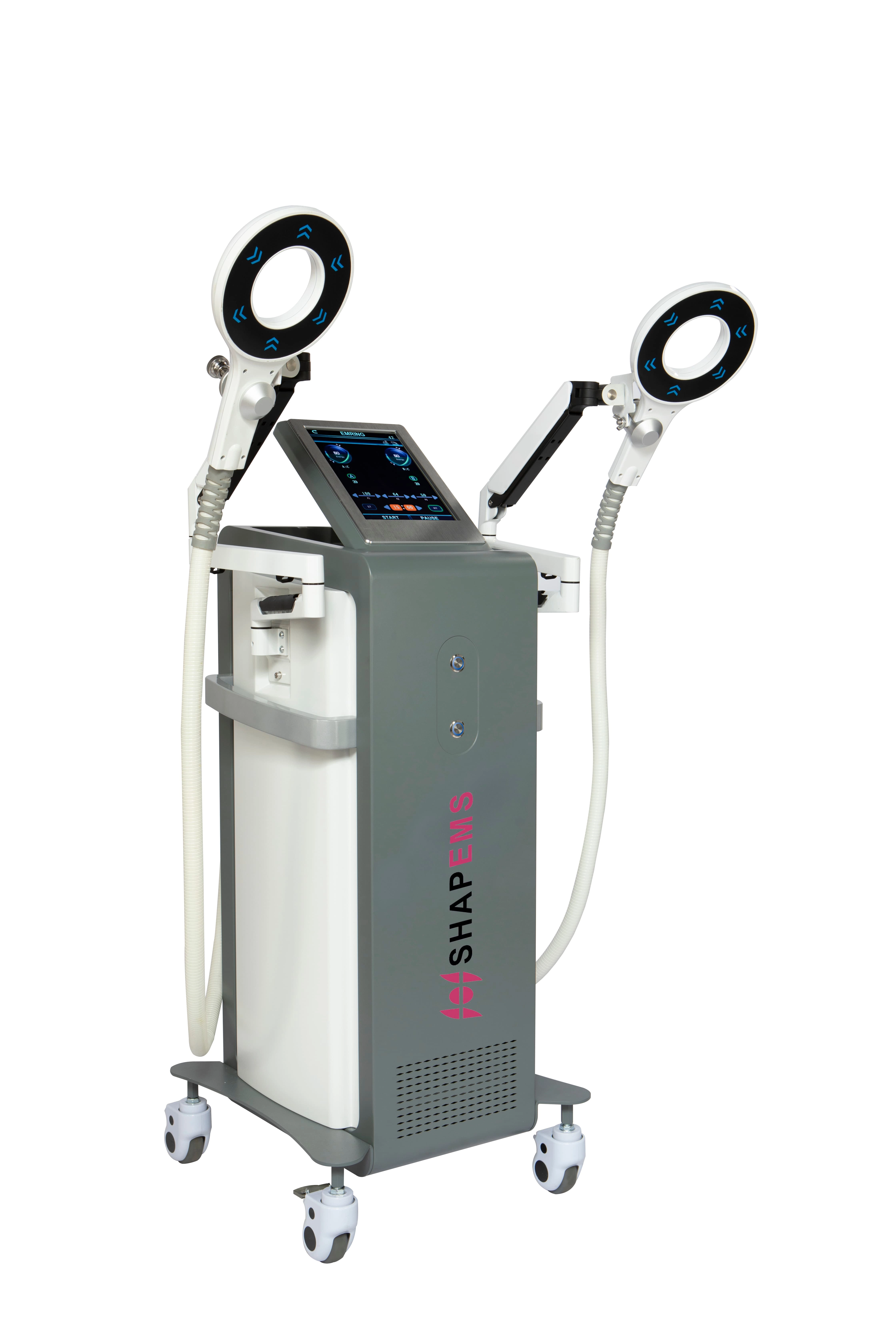 SHAPEMS body sculpting machine with two applicators and a touchscreen display. - HUIMAIN