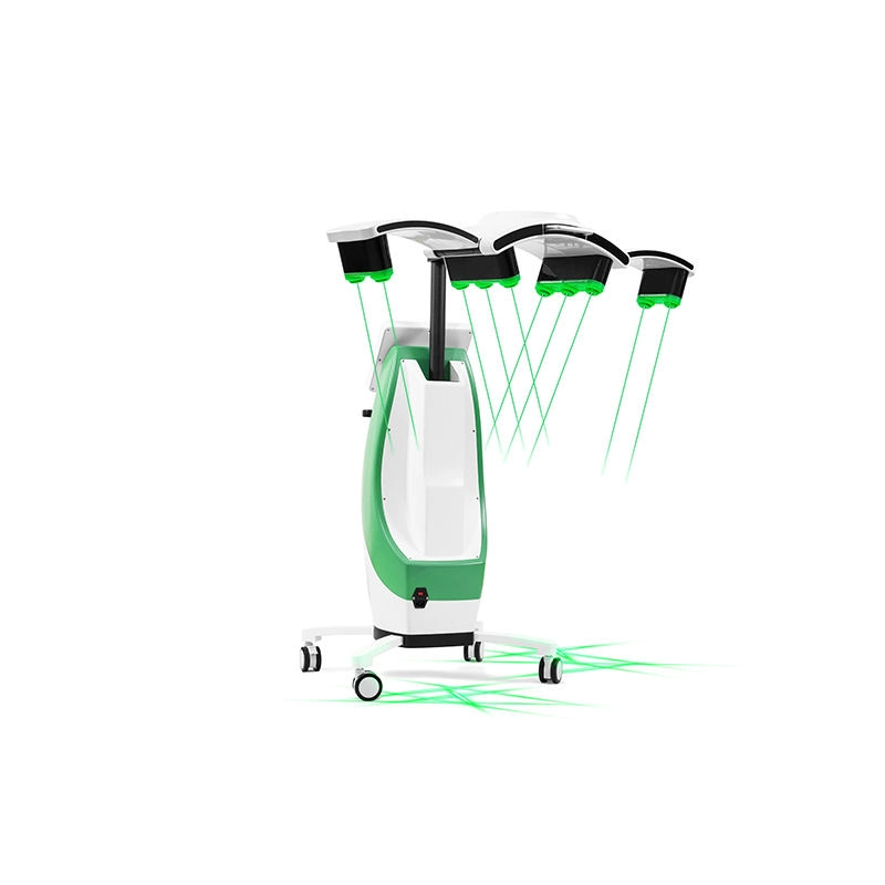 Máquina de tratamiento láser cosmético sobre ruedas con rayos láser verdes. - HUIMAIN