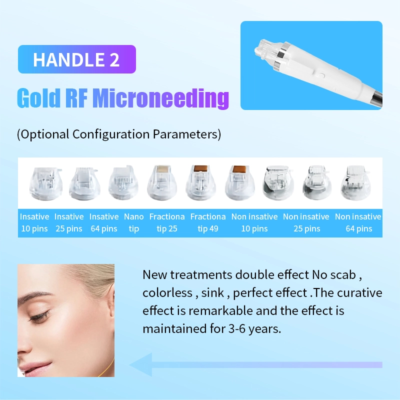 Dispositivo de microagujas de radiofrecuencia de oro con varias configuraciones de agujas para el tratamiento de la piel. - HUIMAIN