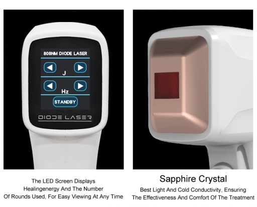 Diode laser device with LED control screen and sapphire crystal component. - HUIMAIN