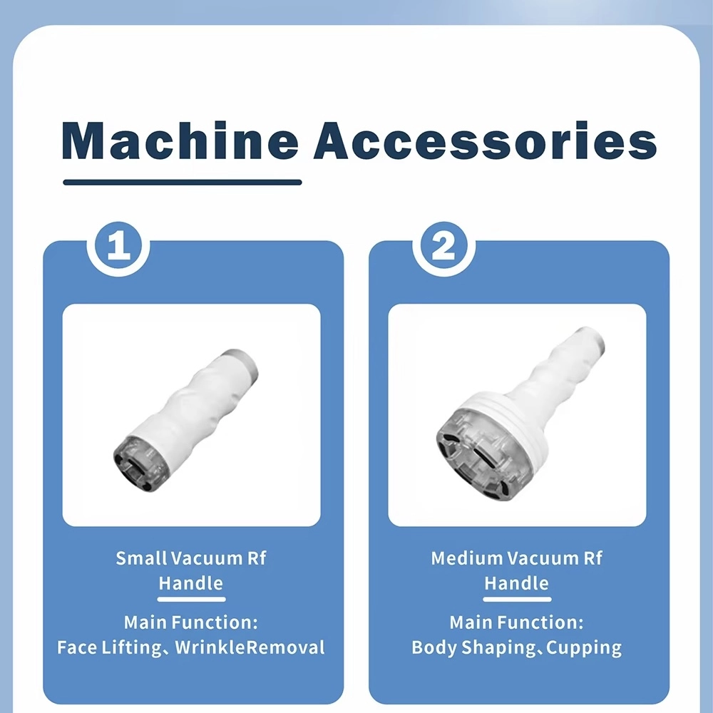 6-in-1 cavitation vacuum machine accessories: RF vacuum handles. - HUIMAIN