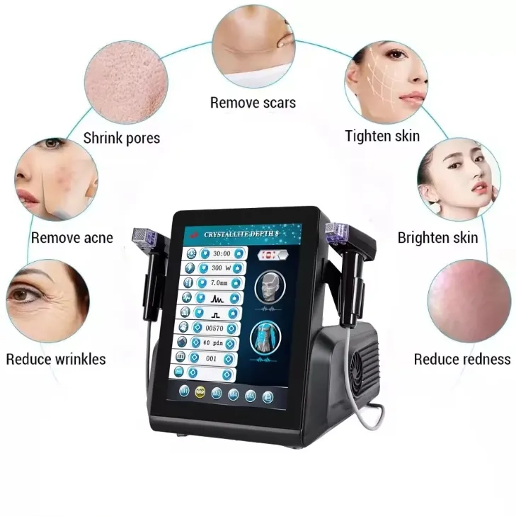 Cosmetic skin treatment machine showing before-and-after effects. - HUIMAIN