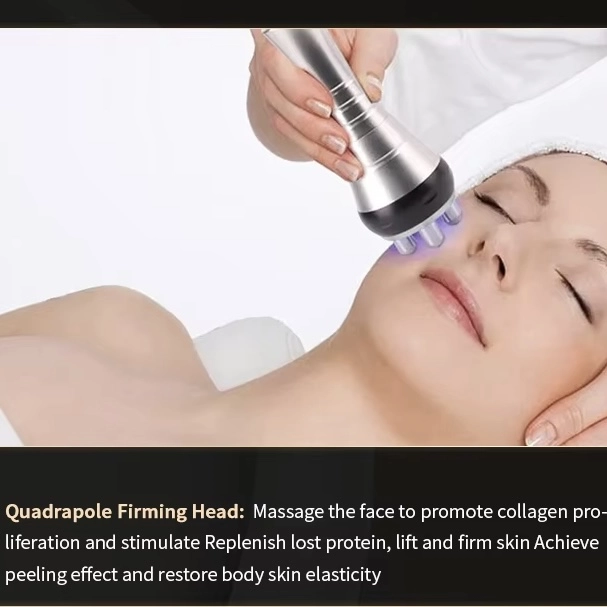 Woman receiving a facial massage with a quadrapole firming head device. - HUIMAIN