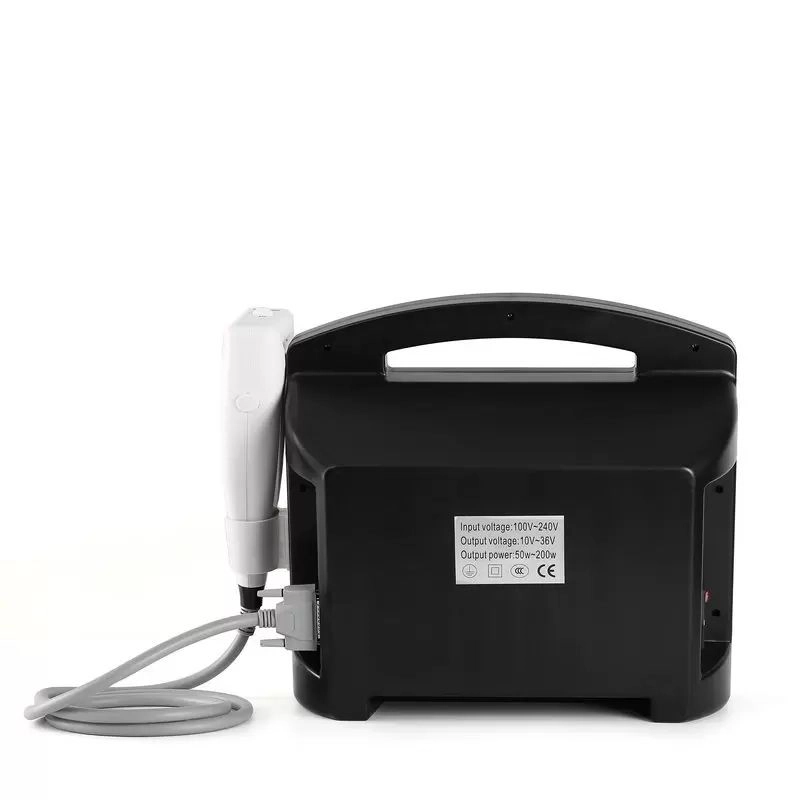 Rear view of a portable ultrasound therapy machine with handle and probe. - HUIMAIN