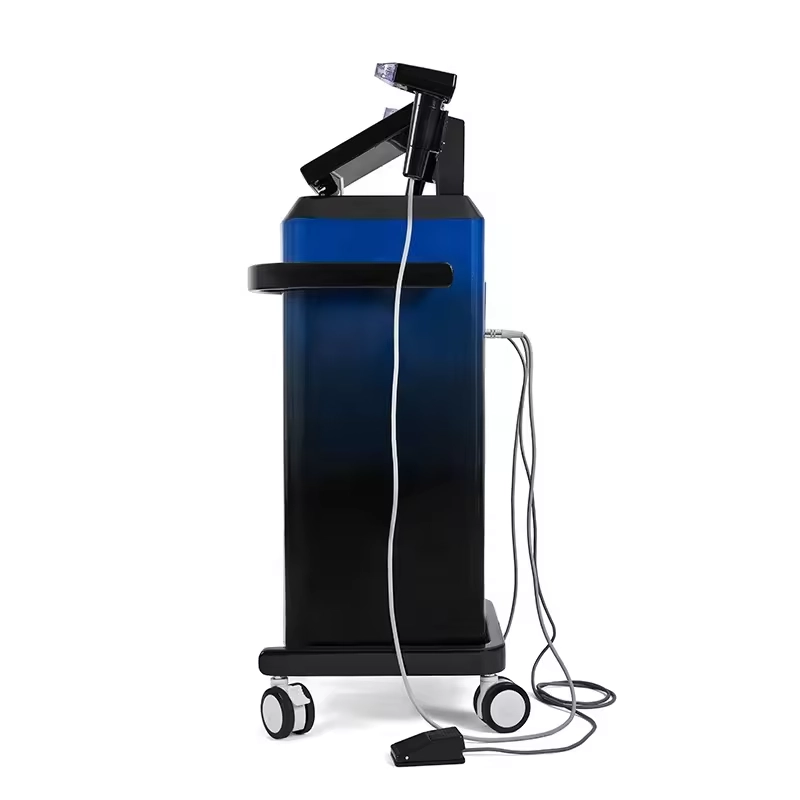 Medical aesthetic device on wheels with handpieces and foot pedal. - HUIMAIN