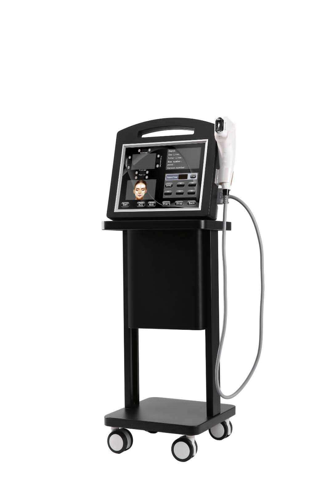 Black professional skincare device on a wheeled cart. - HUIMAIN