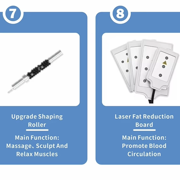 6-in-1 cavitation vacuum machine: shaping roller, laser fat reduction board. - HUIMAIN