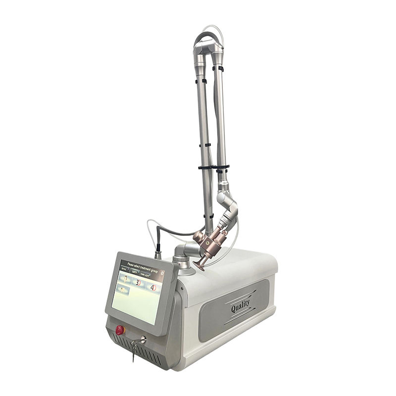 Medical laser skin resurfacing machine with display screen and articulated arm.