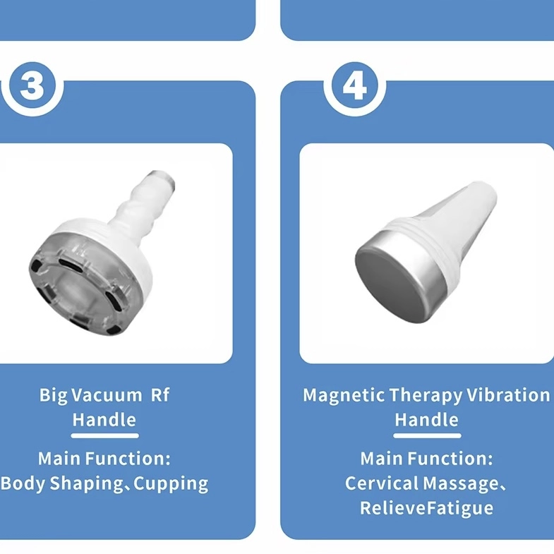 6-in-1 cavitation vacuum machine handles: body shaping, cervical massage. - HUIMAIN