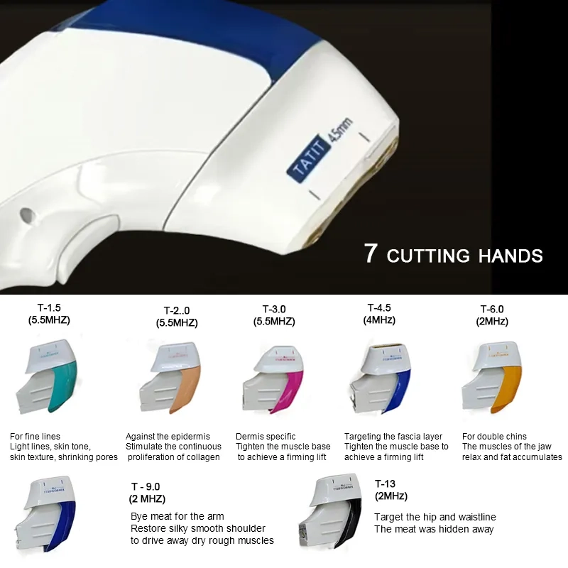 TATIT beauty device with seven interchangeable heads for various skin treatments. - HUIMAIN