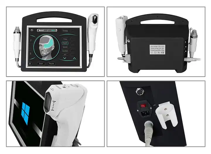 Collage of images showcasing a professional skin treatment machine. - HUIMAIN