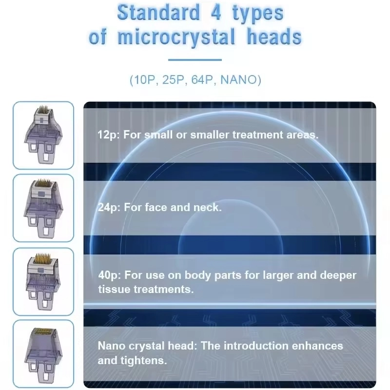 Four standard microcrystal heads with descriptions of use. - HUIMAIN
