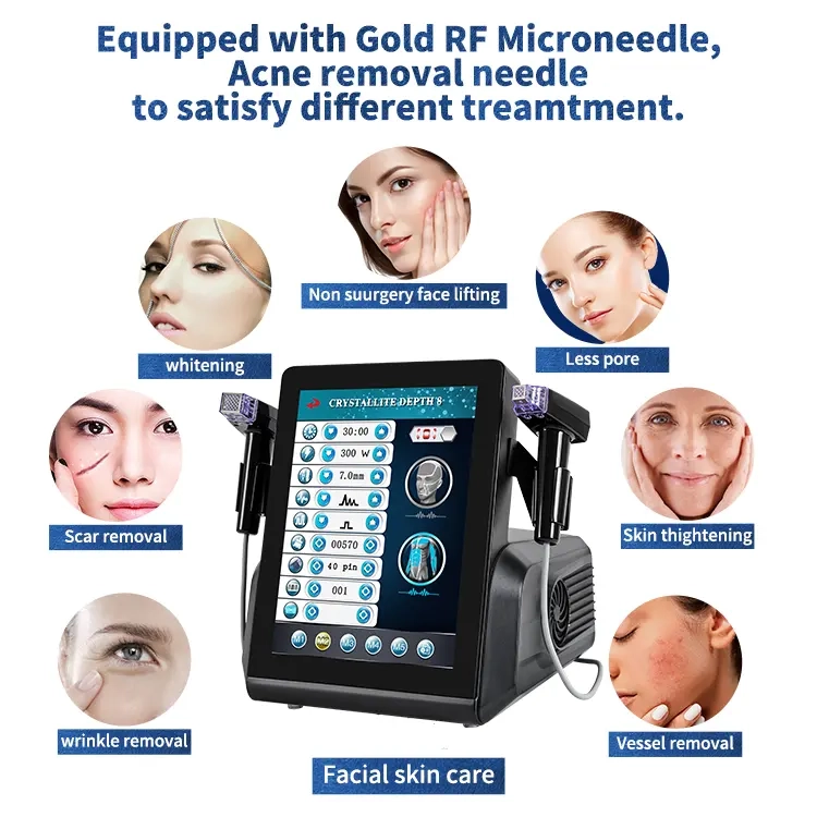Gold RF Microneedle Device for Facial Skin Treatments - HUIMAIN