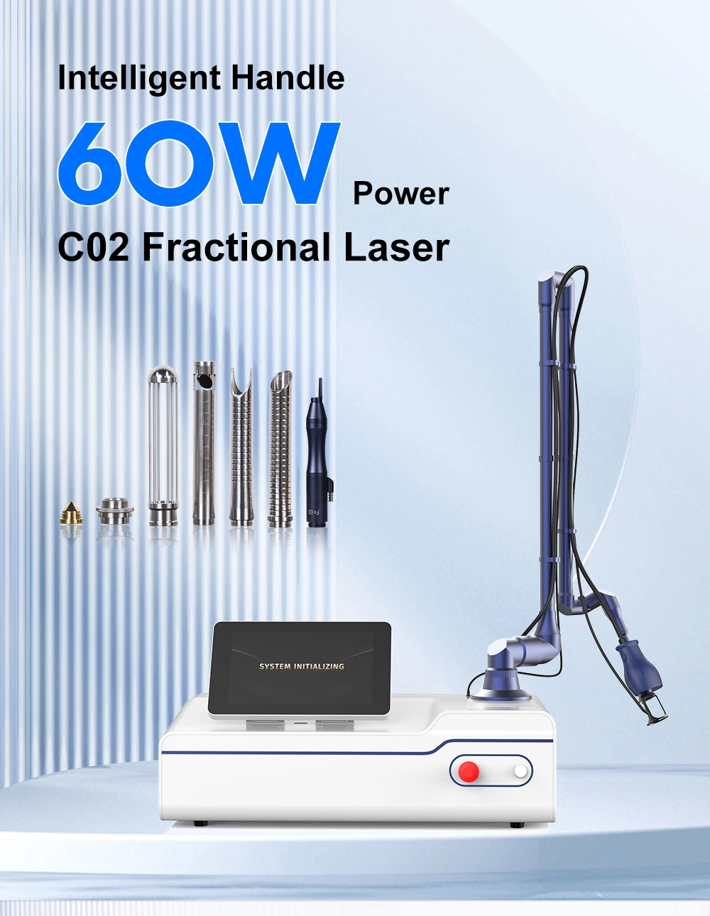 60W CO2 Fractional Laser system with handle attachments. - HUIMAIN