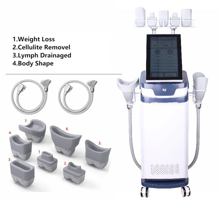 Professional body contouring machine with various attachments for weight loss, cellulite removal, lymphatic drainage, and body shaping. - HUIMAIN