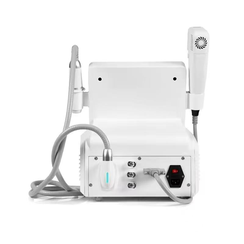 White multifunction beauty device with hoses and attachments.