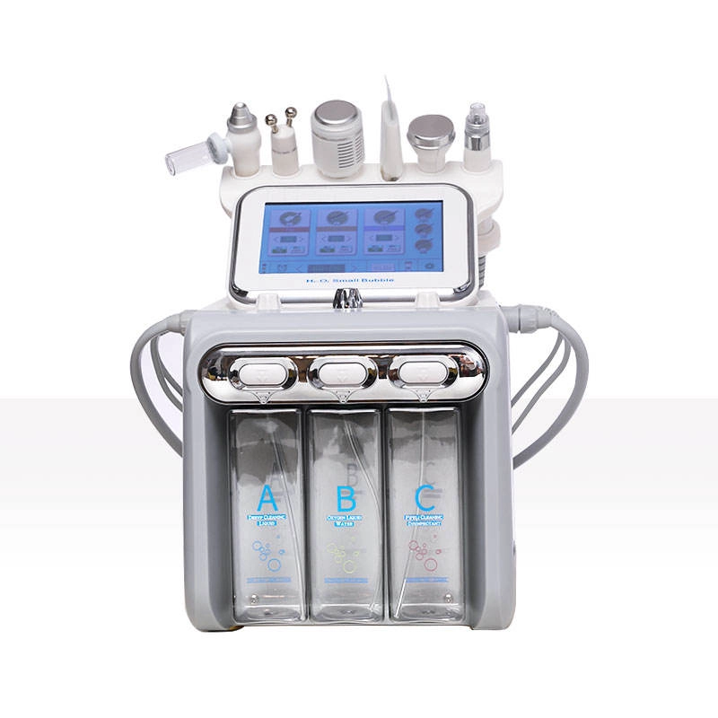 H2O2 Small Bubble Facial Cleaning Machine with multiple attachments and solution containers. - HUIMAIN H2O2 Small Bubble Facial Cleaning Machine with multiple attachments and solution containers. - HUIMAIN