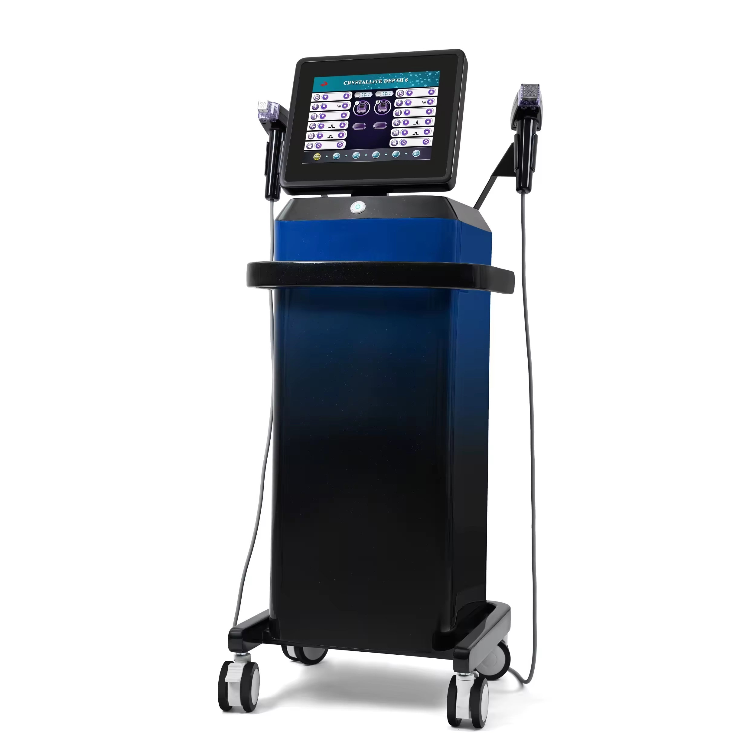 Crystallite Depth 8 aesthetic device with touchscreen and handpieces. - HUIMAIN