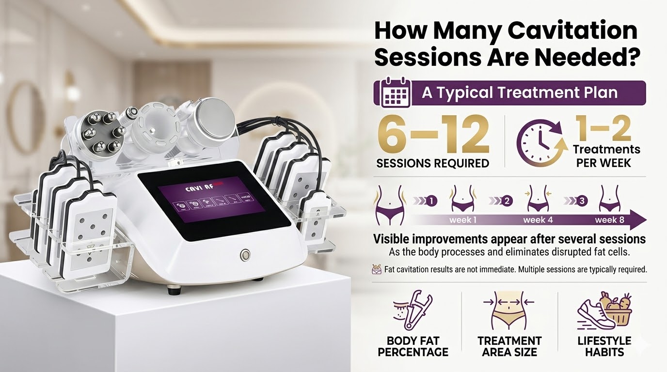Máquina de cavitación: ¿Cuántas sesiones de cavitación se necesitan?