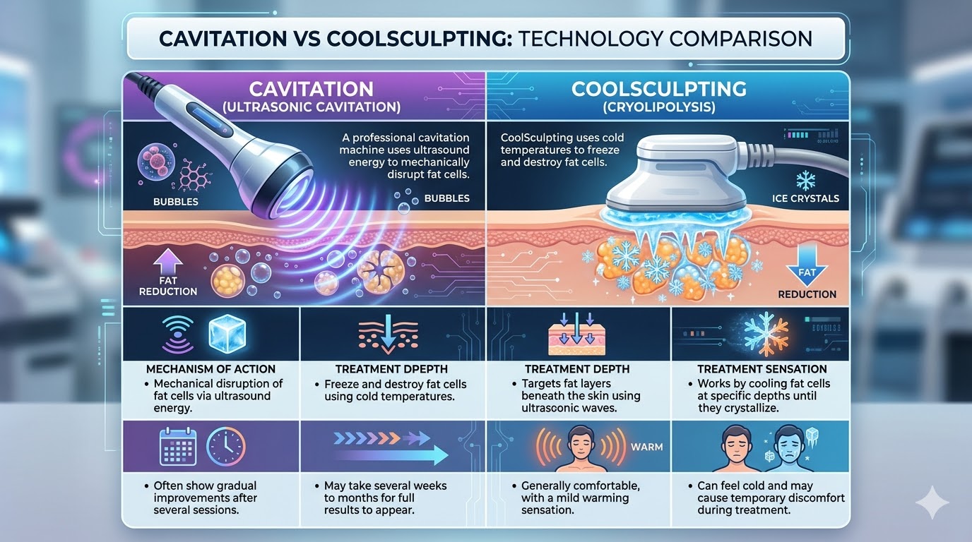 Cavitation vs CoolSculpting Technology Comparison