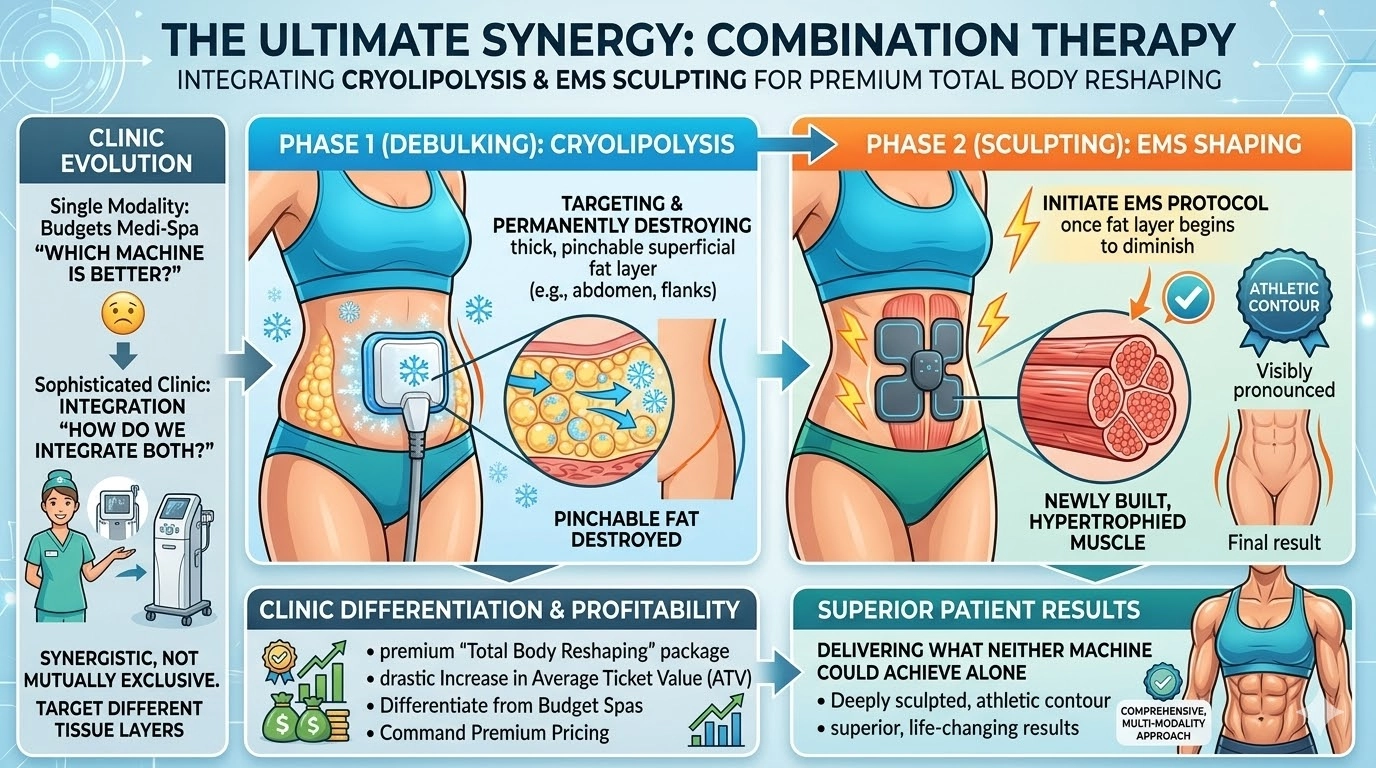 Terapia combinada de modelado corporal con EMS y criolipólisis - HUIMAIN