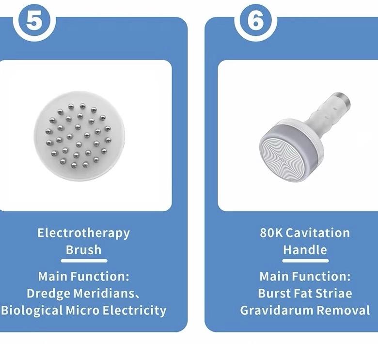 Handles of the 6-in-1 cavitation vacuum machine for body sculpting. - HUIMAIN