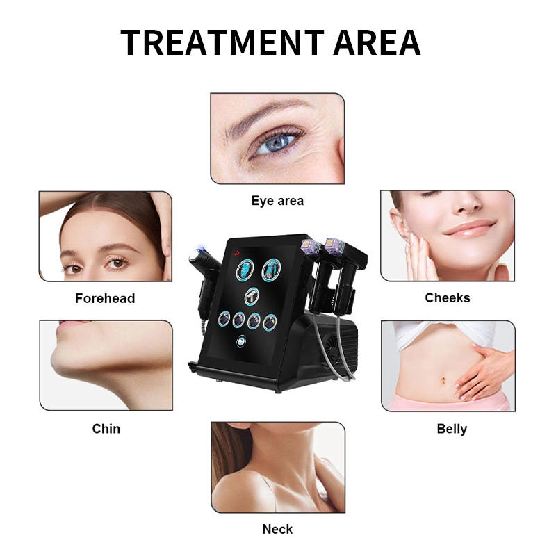 Cosmetic treatment device and treatment areas for eyes, forehead, cheeks, chin, neck, and belly. - HUIMAIN