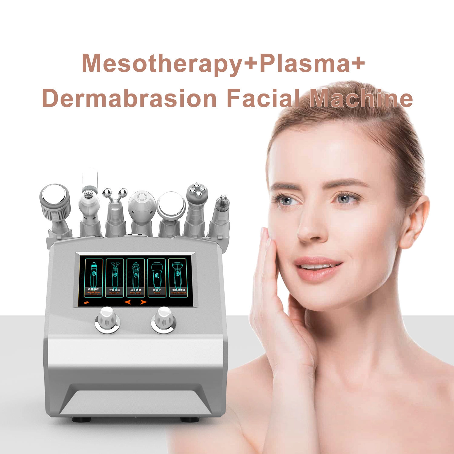 Woman with 7 in 1 Hydra Water Oxygen Hydrafacial Machine. - HUIMAIN