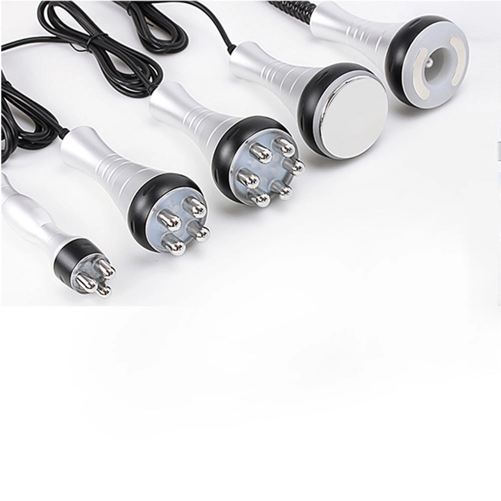 5-in-1 cavitation vacuum machine's different handles on white background. - HUIMAIN