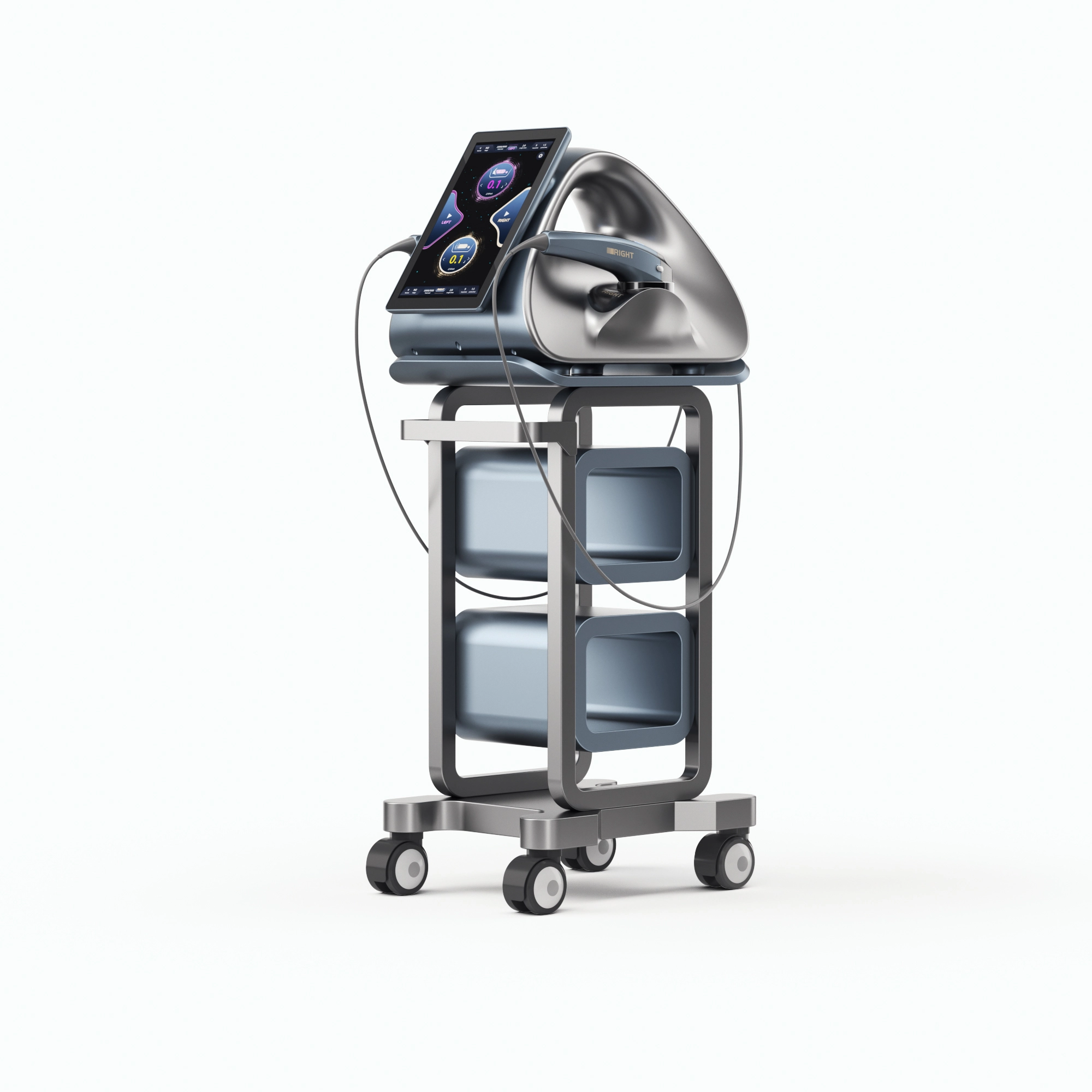 Medical aesthetic device on a rolling cart with a digital interface. - HUIMAIN