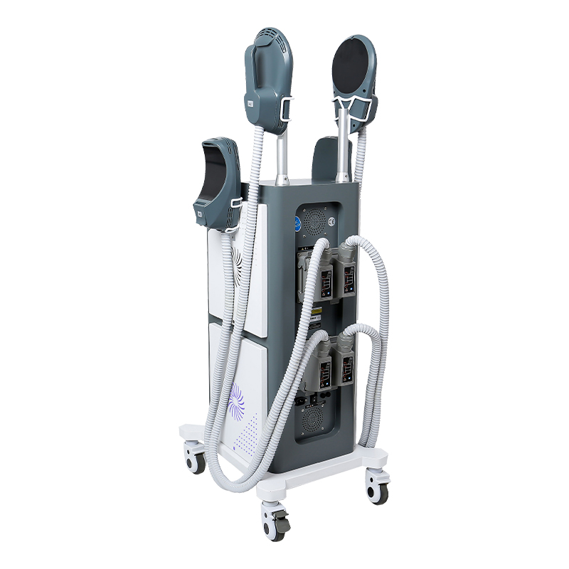 Four-handle EMS body contouring system for salons and beauty clinics