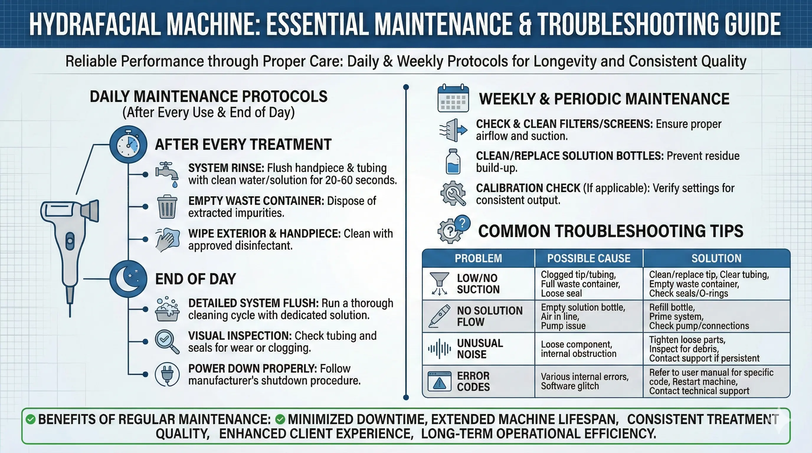HydraFacial Machine-Essential Maintenance & Troubleshooting Guide - HUIMAIN
