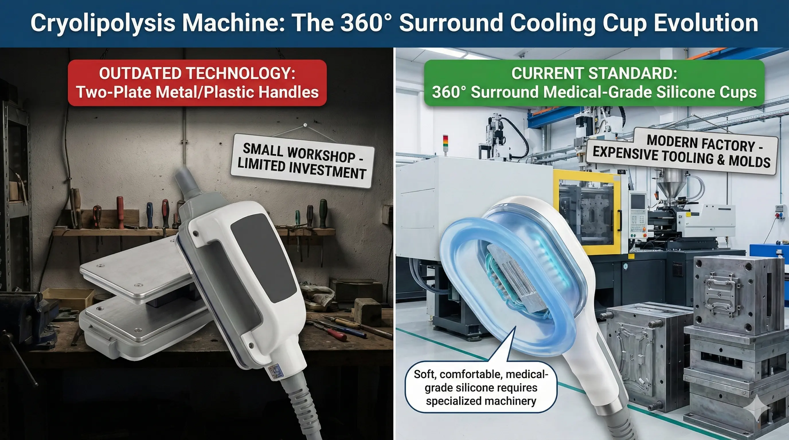 Cryolipolysis Machine-The 360&deg; Surround Cooling Cup