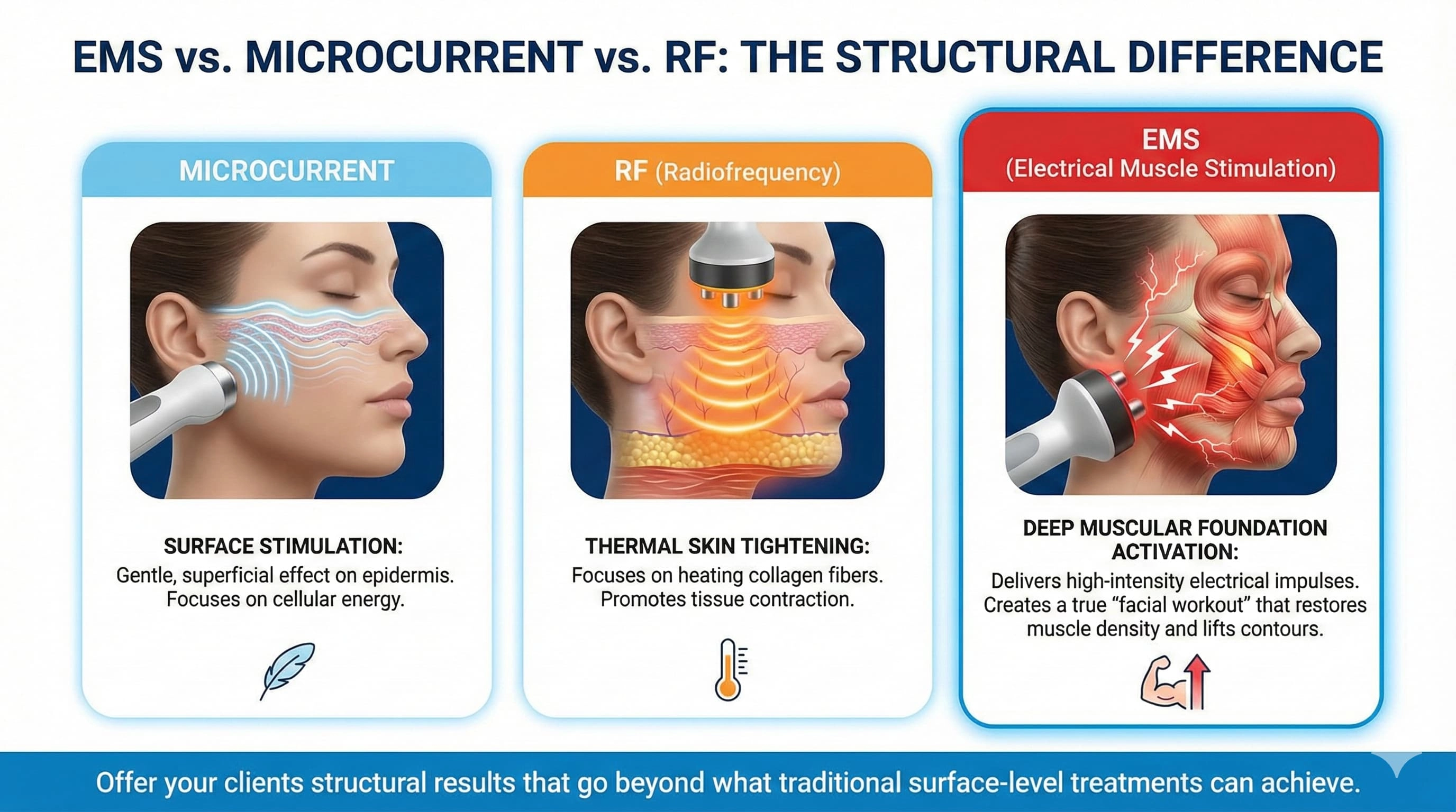 EMS vs. Microcurrent vs. RF: The Structural Difference - HUIMAIN