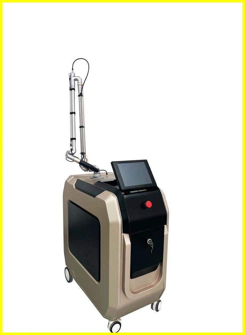 Aesthetic laser machine with touch screen and articulated arm, used for skin treatments. - HUIMAIN