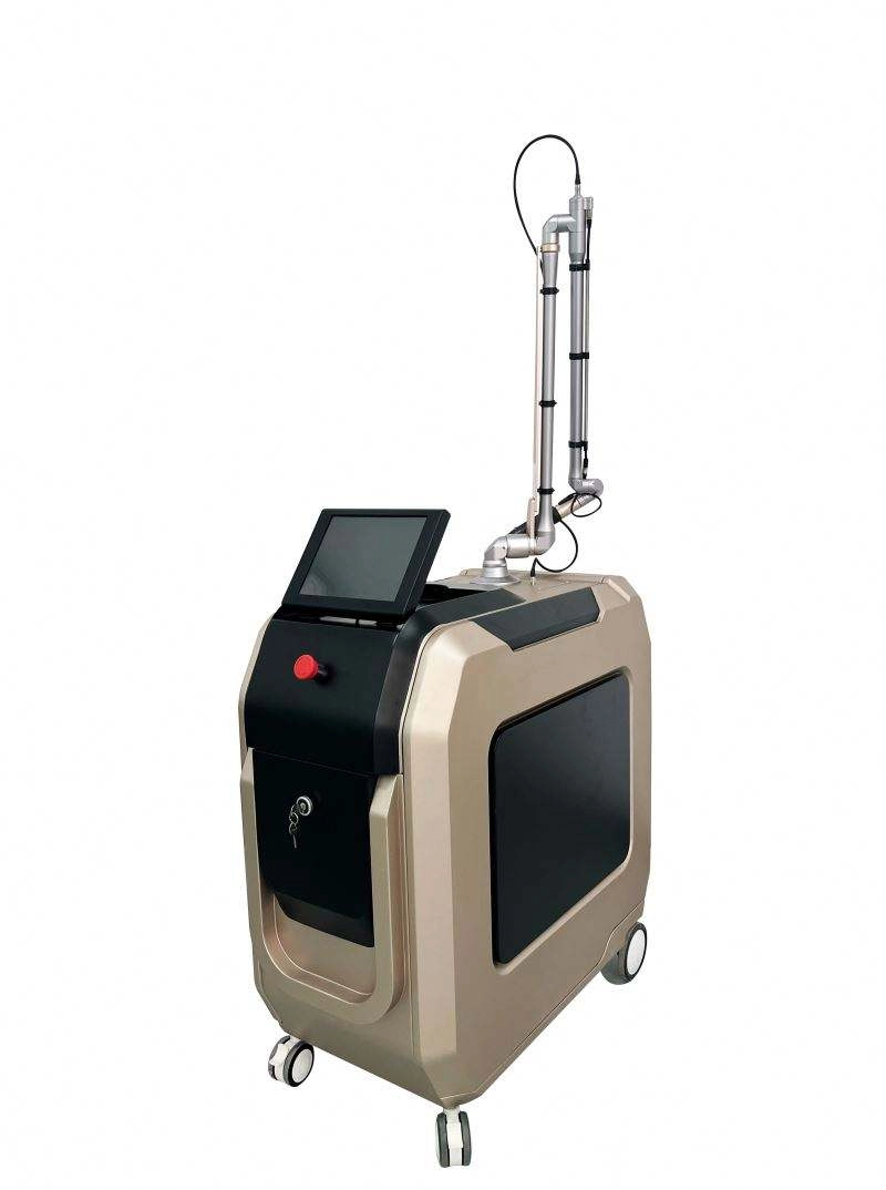 Cosmetic laser machine on wheels with a touchscreen display and articulated arm. - HUIMAIN