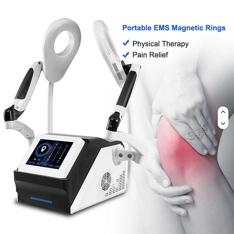 Knee pain treatment with EMS magnetic ring physiotherapy device - HUIMAIN