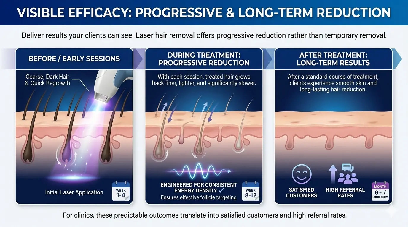 Laser Hair Removal Machine-Visible Efficacy Progressive & Long-Term Reduction - HUIMAIN