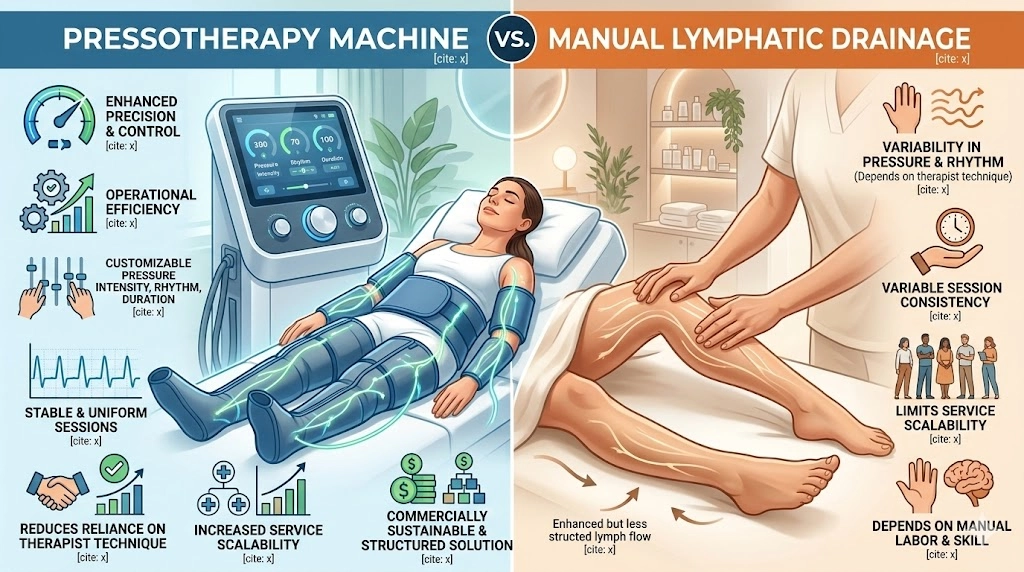 Pressotherapy Machine--Pressotherapy vs. Manual Lymphatic Drainage - HUIMAIN